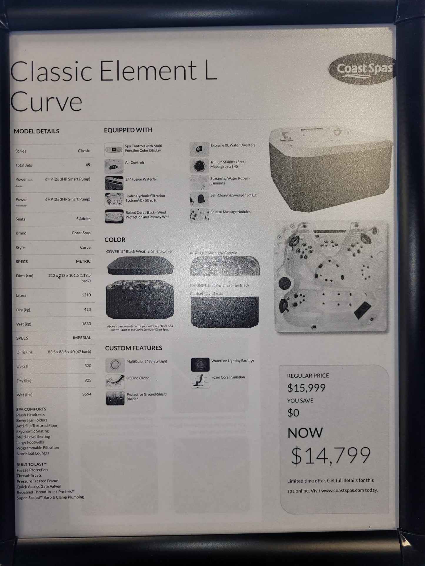 COAST SPAS CLASSIC ELEMENT LOUNGE CURVE